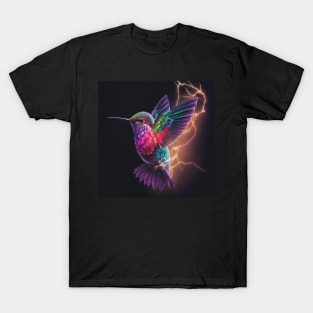 Tropical Fantasy Hummingbird with Electricity. T-Shirt